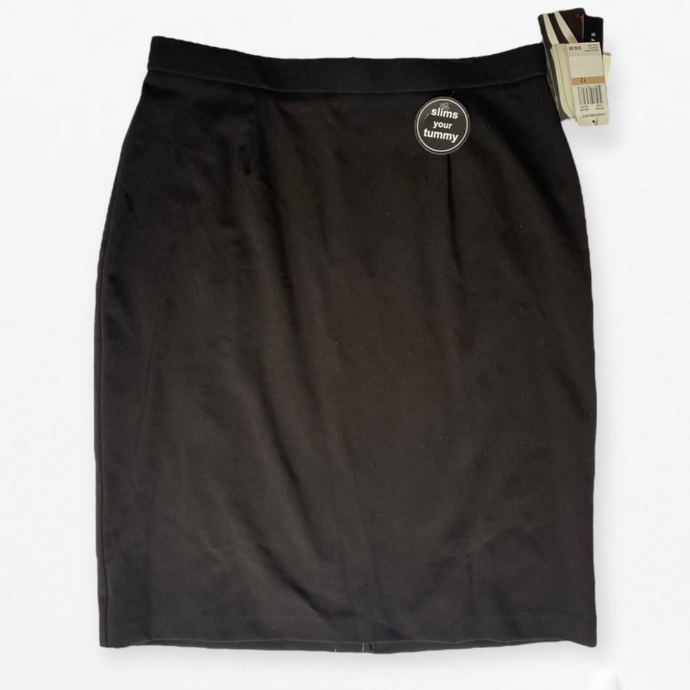 Counterparts Slimming stretch Classic Black Knee length Pencil Skirt 12 NWT